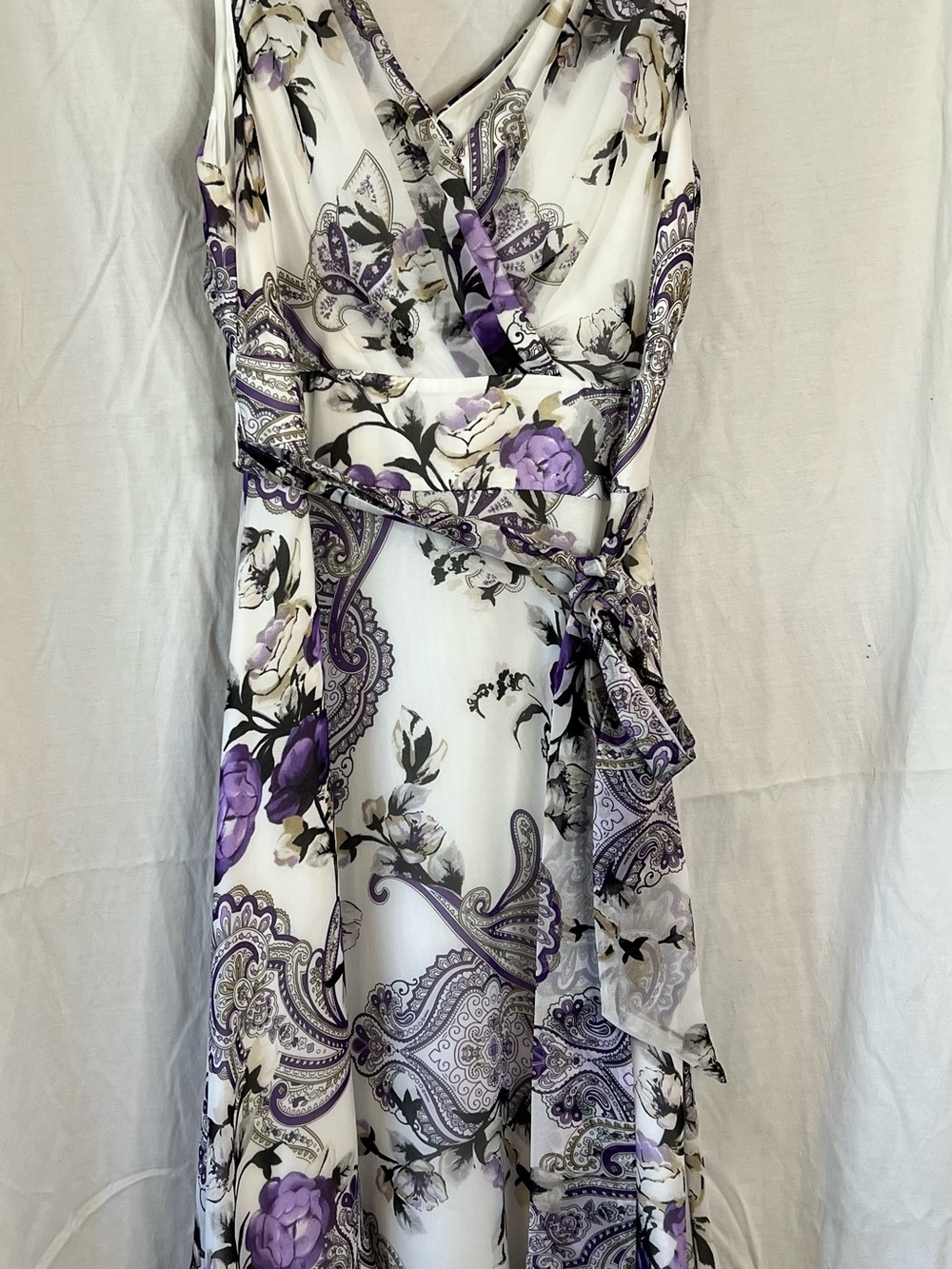 White House Black Market Lavender Paisley Midi Dress